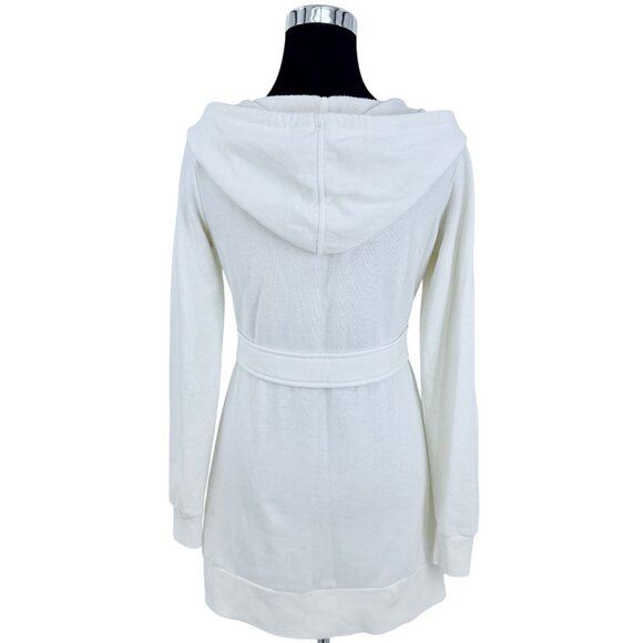 Vtg Victoria's Secret Cozy Long Hooded Zip Belted Cardigan Sweater • Y2K Coquett - Picture 10 of 16